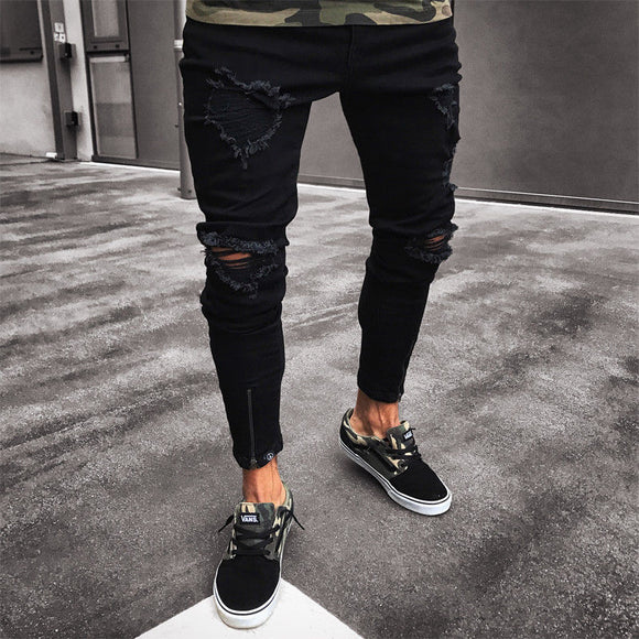 Mens-Black-Jeans-Skinny-Pants